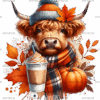 Fall Highland Cow-1 DTF Transfer
