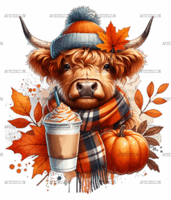 Fall Highland Cow-1 DTF Transfer