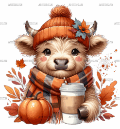 Fall Highland Cow-3 DTF Transfer