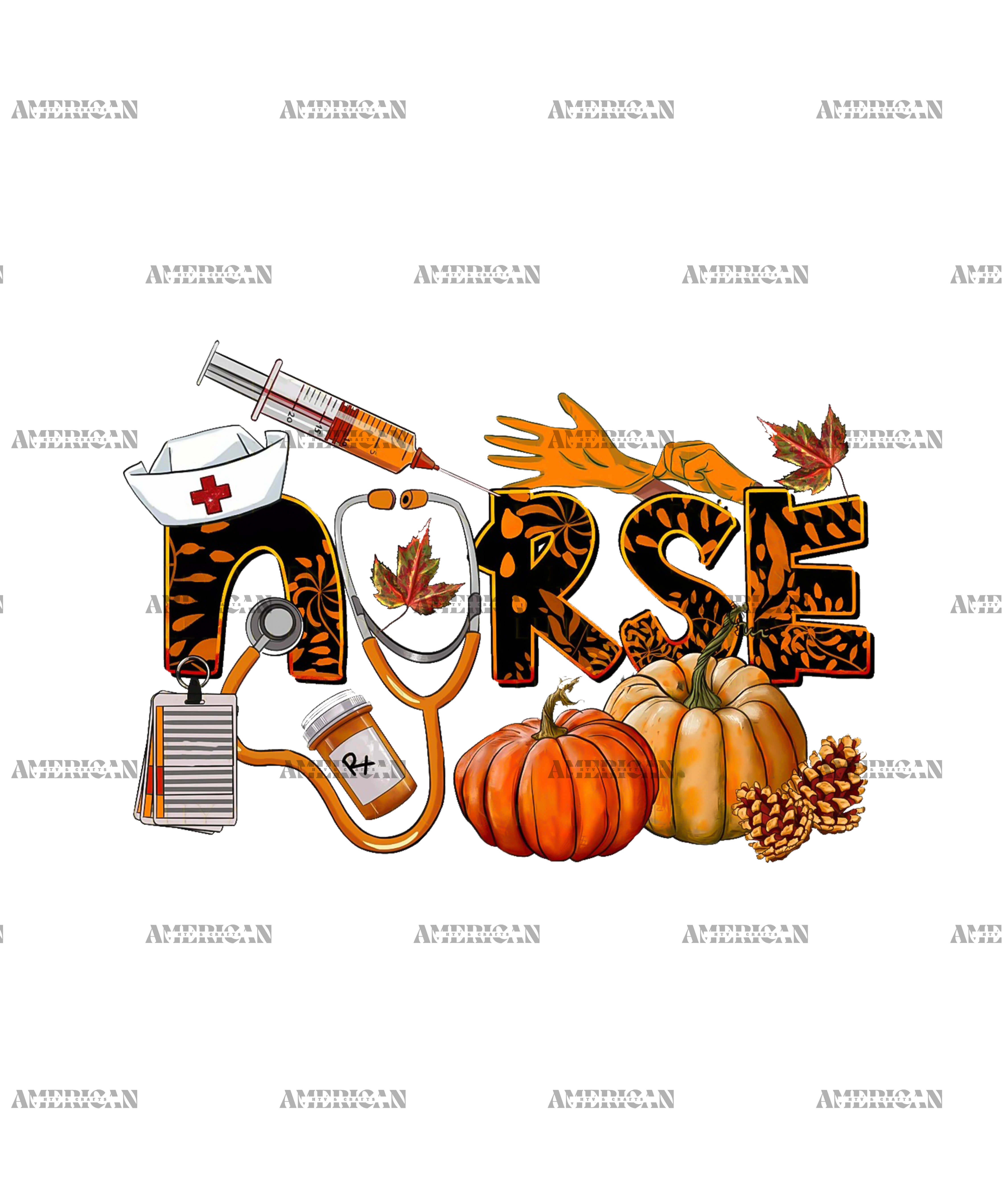 Fall Nurse DTF Transfer