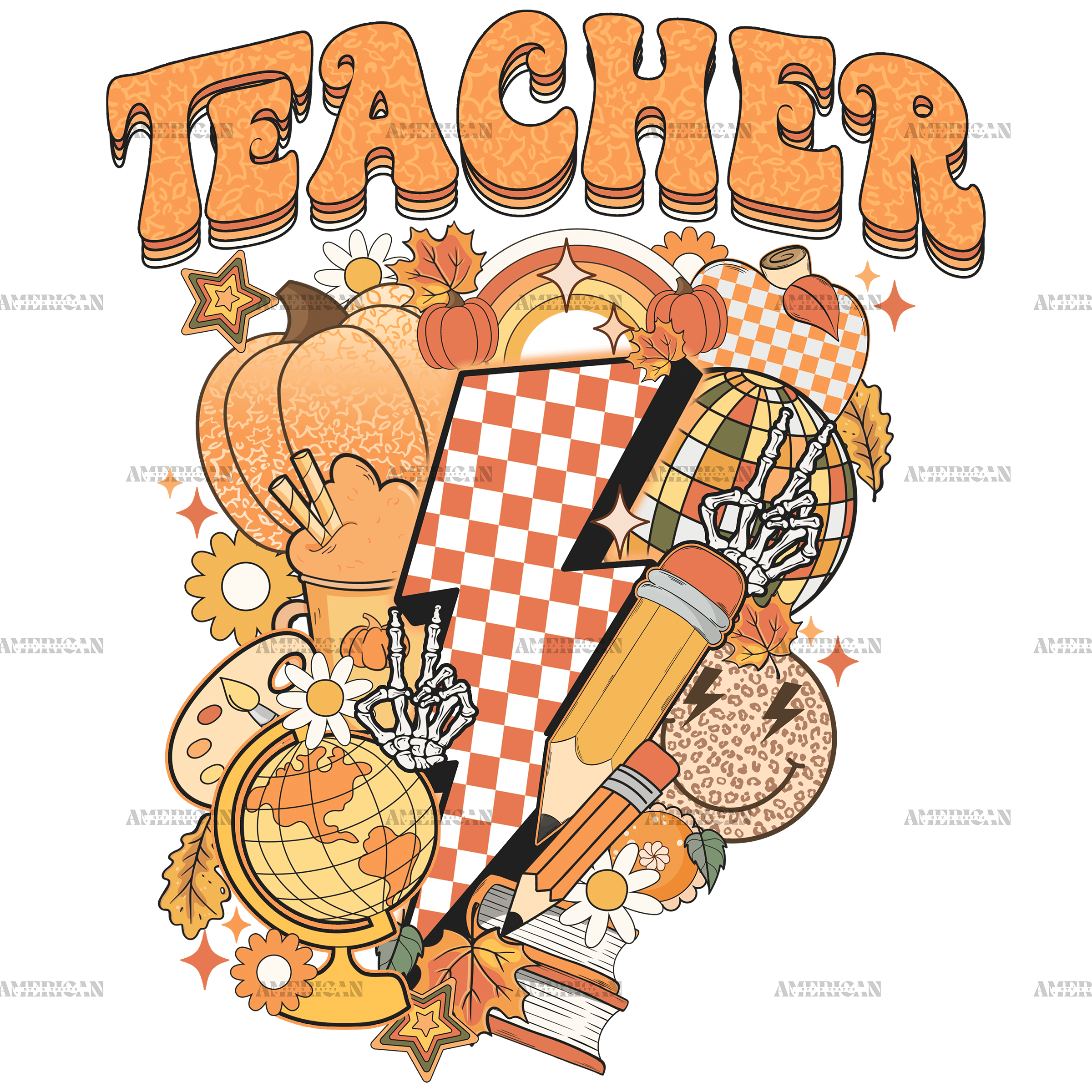 Fall Teacher DTF Transfer