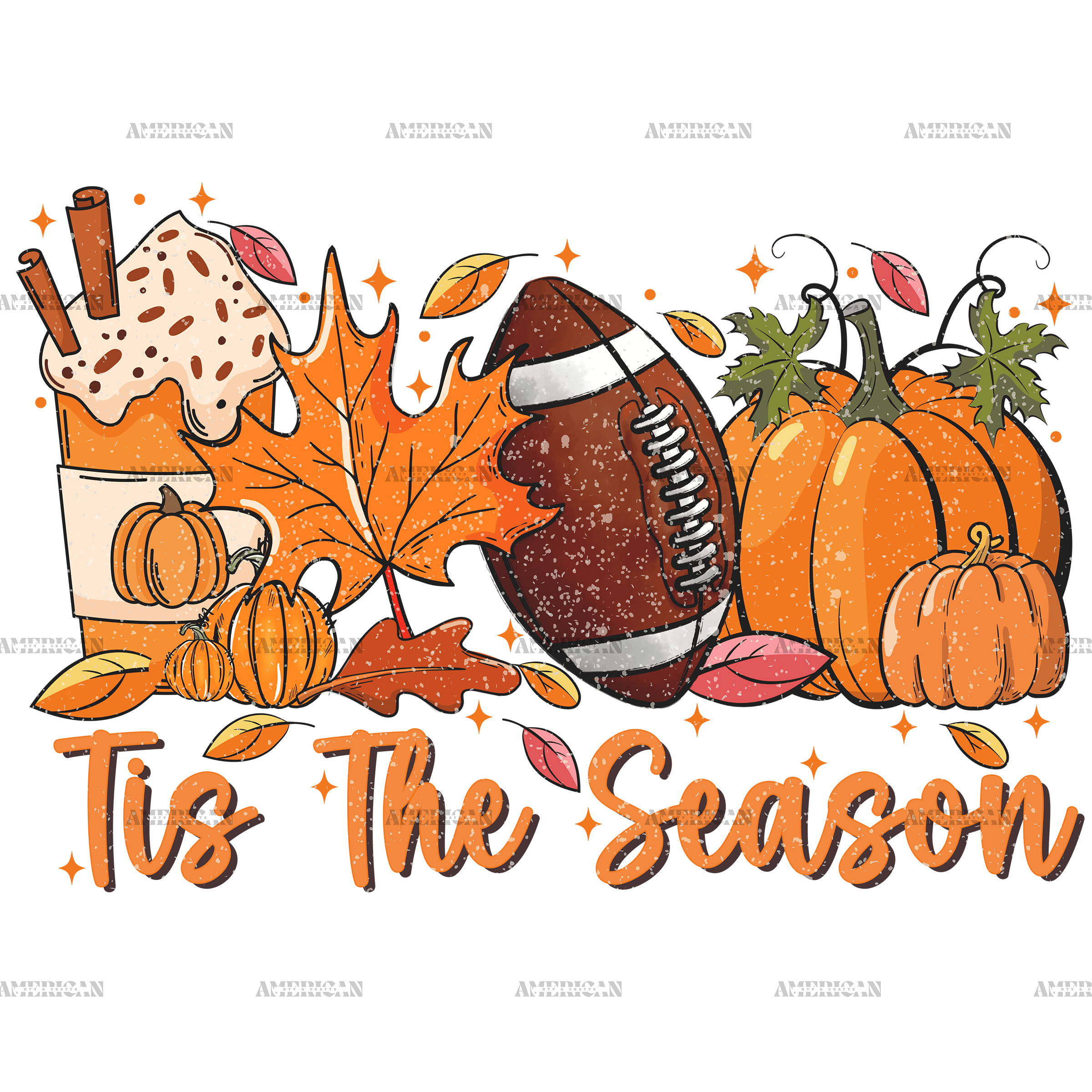 Fall Tis The Season Football Dotted DTF Transfer