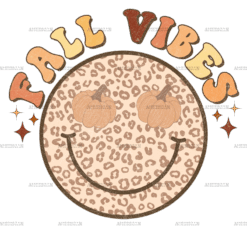 Fall Vibes Smily Face Dotted DTF Transfer