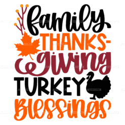 Family Thanksgiving Turkey Blessings DTF Transfer