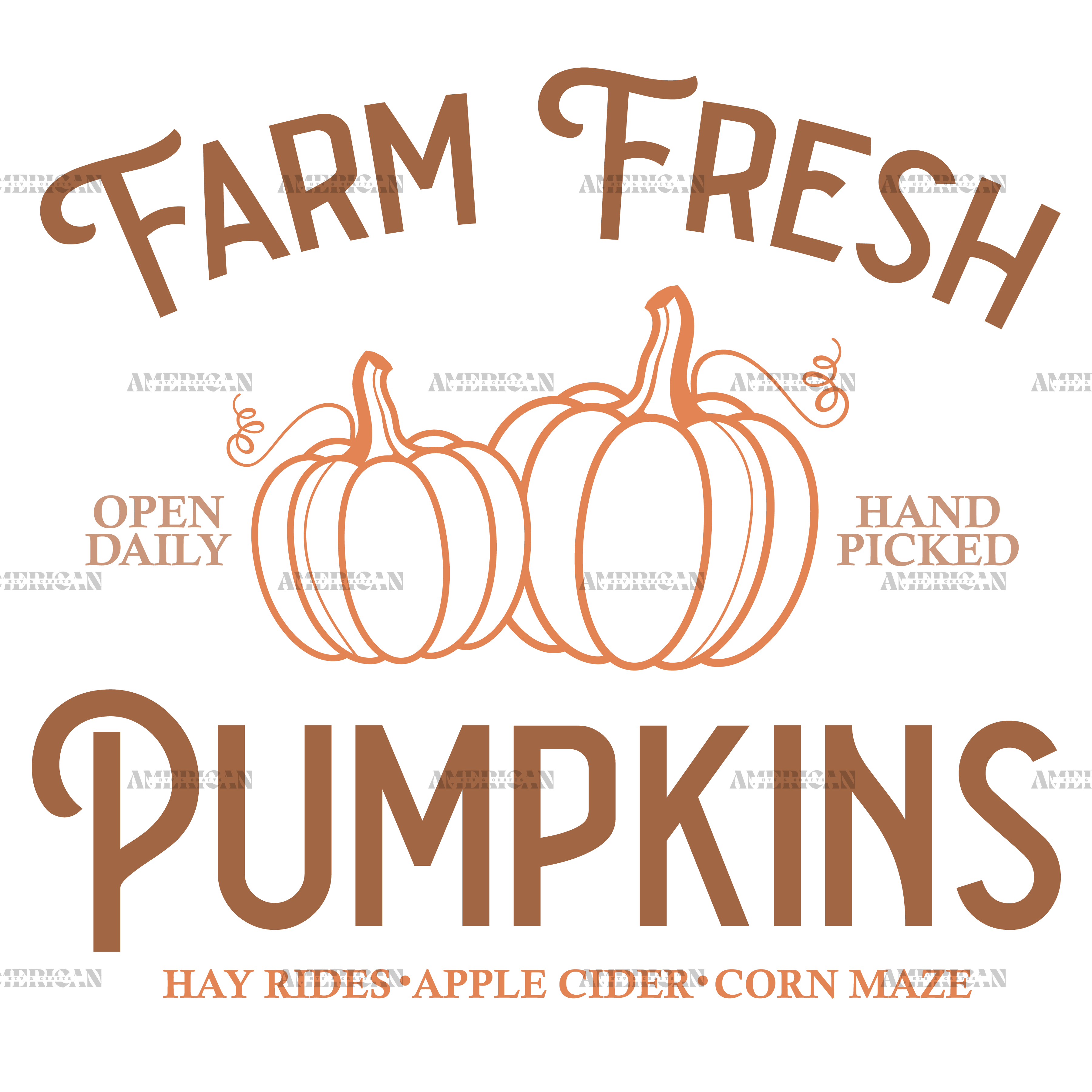 Farm Fresh Pumpkins Hand Picked DTF Transfer