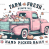 Farm Fresh Pumpkins Pink Truck DTF Transfer