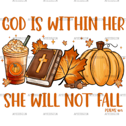 God Is Within Her She Will Not Fall DTF Transfer