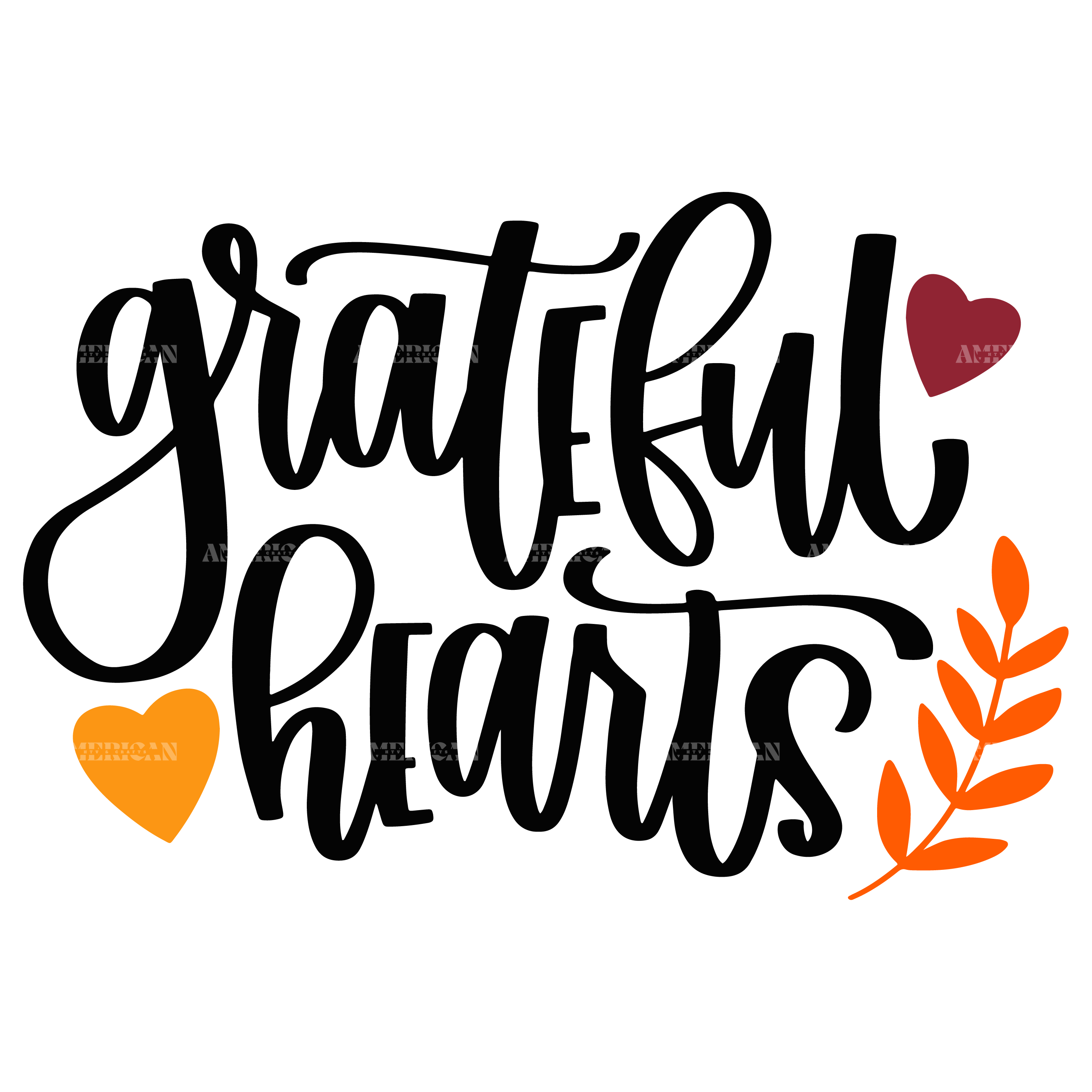 Grateful Hearts DTF Transfer