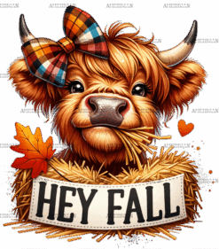 Hey Fall Cow-1 DTF Transfer