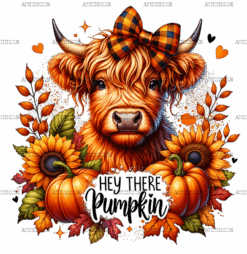 Hey There Pumpkin Cow-1 DTF Transfer