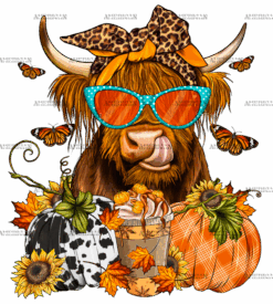 Highland Cow Fall DTF Transfer