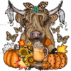 Highland Cow Pumpkin Autumn DTF Transfer