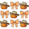 Howdy Autumn Pumpkins Bows-1 DTF Transfer