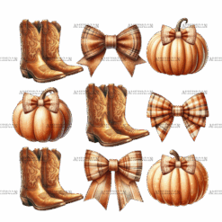 Howdy Autumn Pumpkins Bows-2 DTF Transfer