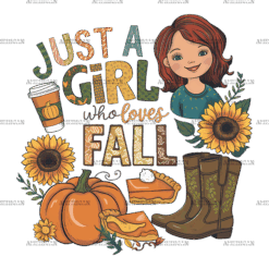 Just A Girl Who Loves Fall-4 DTF Transfer