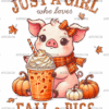 Just A Girl Who Loves Fall And Pigs DTF Transfer