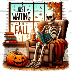 Just Waiting For Fall Skeleton-6 DTF Transfer