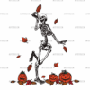 Leaves Are Falling Skeleton Is Dancing-2 DTF Transfer