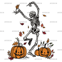 Leaves Are Falling Skeleton Is Dancing-3 DTF Transfer