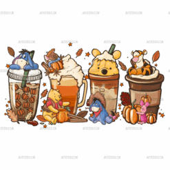 Pooh Fall Latte DTF Transfer