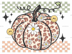Pumpkin Checker DTF Transfer