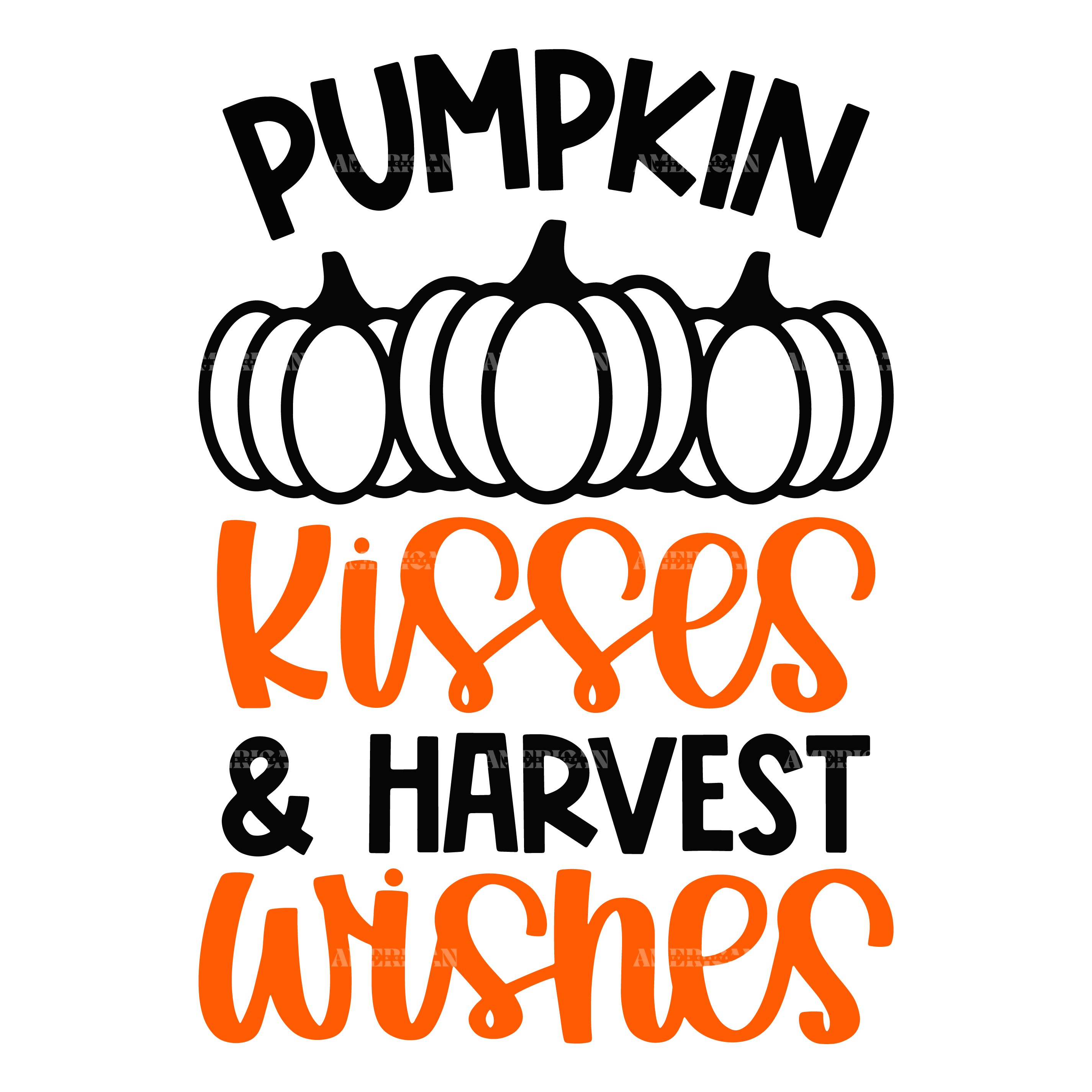 Pumpkin Kisses Harvest Wishes DTF Transfer