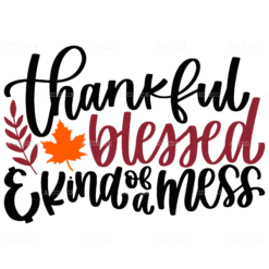 Thankful Blessed Kind Of A Mess DTF Transfer