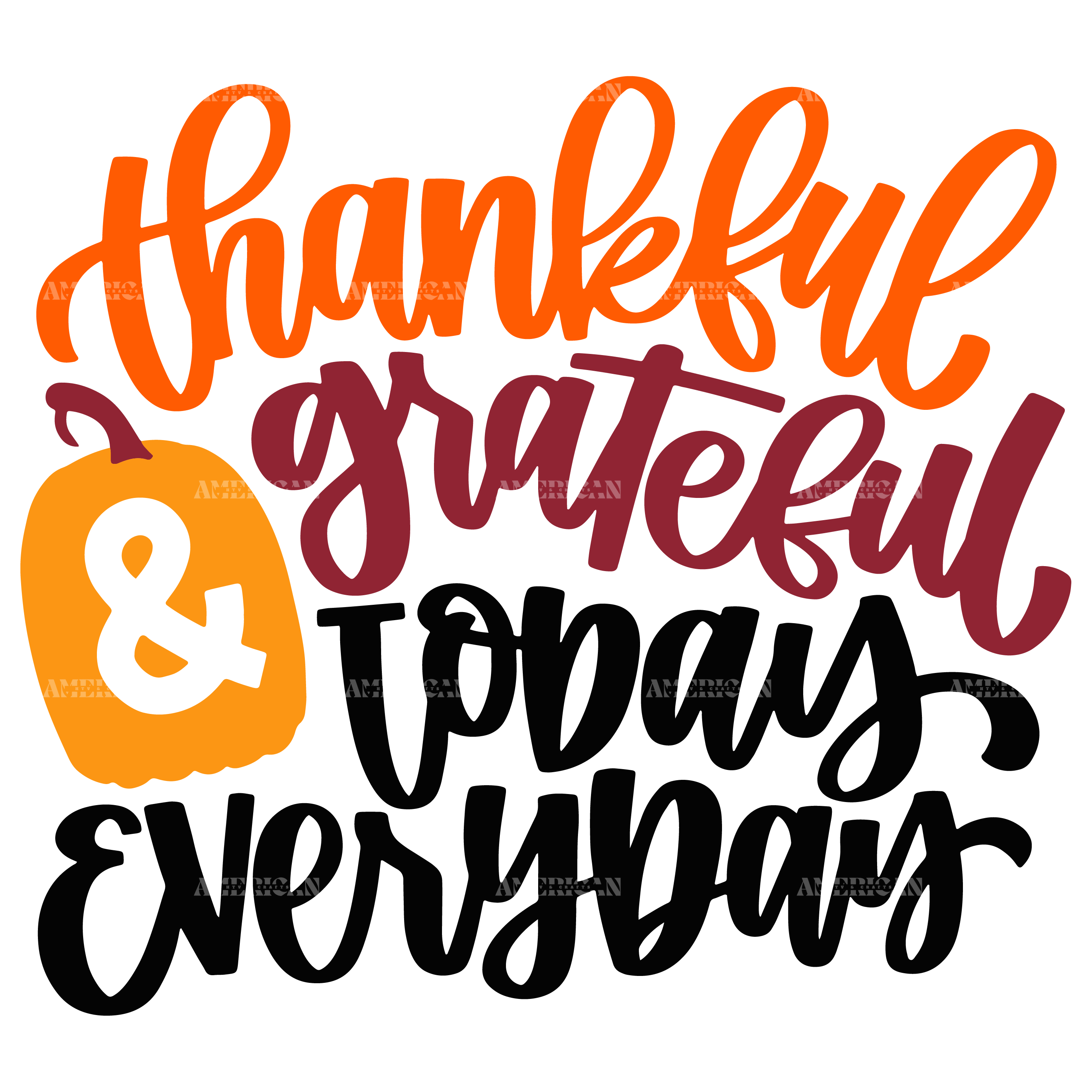 Thankful Grateful Today Everyday DTF Transfer